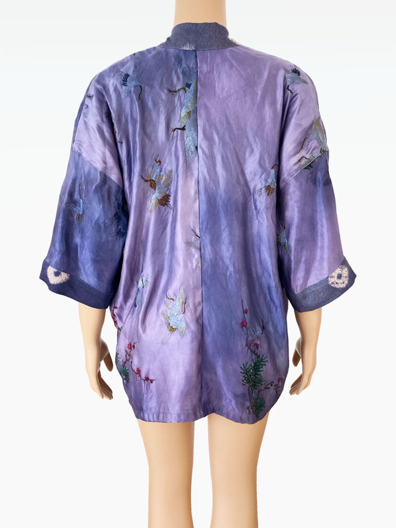 Purple Peacocks - Kort kimono-style jakke vintagestof - (h)A.N.D. - Mitzie Mee Shop