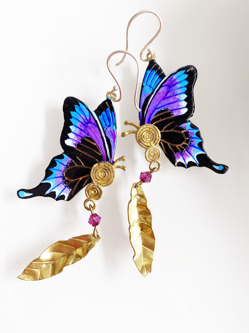 Sommerfugleøreringe Sienna - Håndlavede Smykker - Jewelry Art by Mim