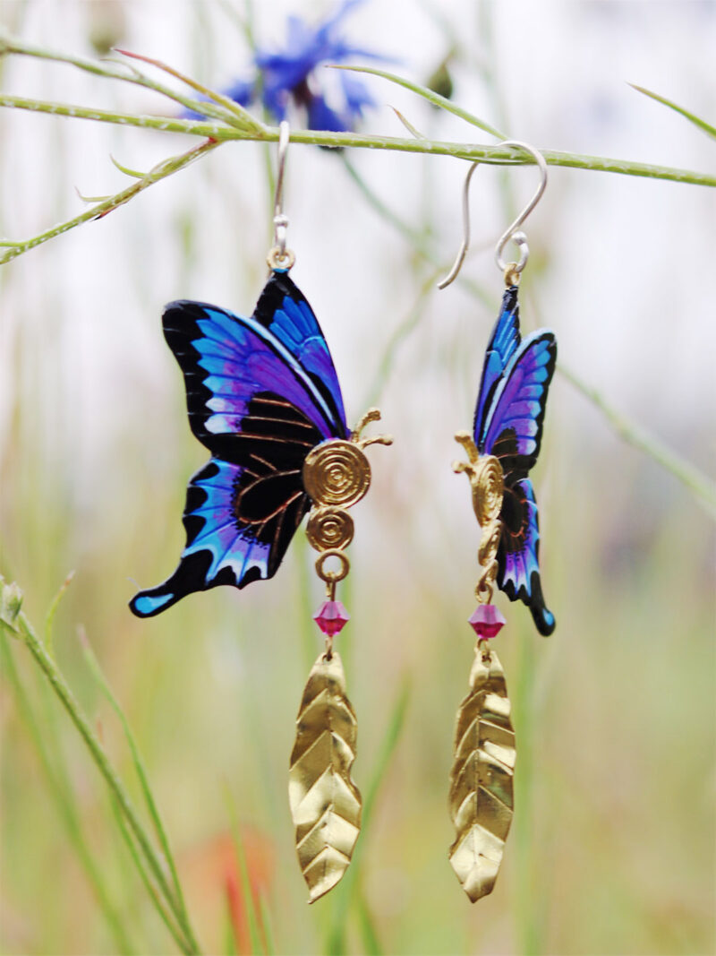 Sommerfugleøreringe Sienna - Håndlavede Smykker - Jewelry Art by Mim