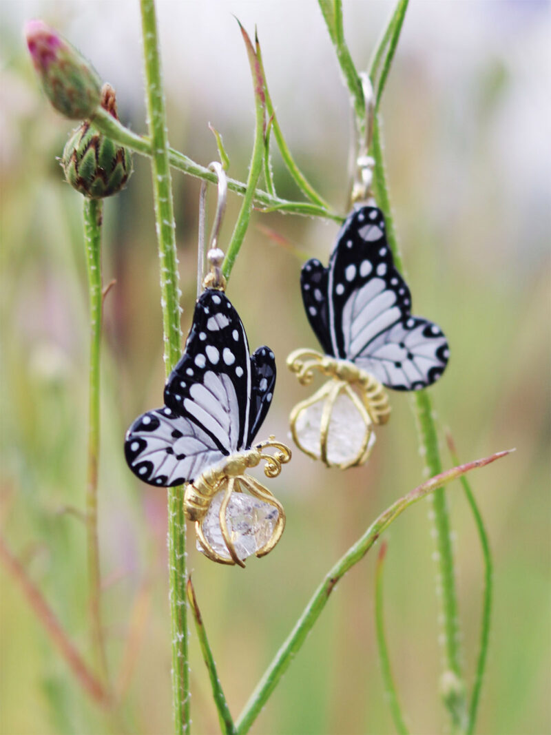 Sommerfugleøreringe Copenhagen - Håndlavede Smykker - Jewelry Art by Mim
