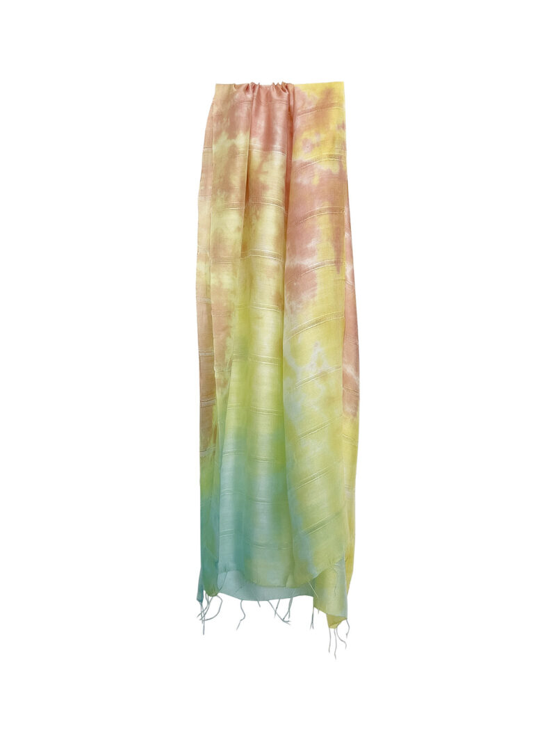Tie-dye tørklæde - Pastelfarvet batik - Silke & Bomuld - Mitzie Mee Shop