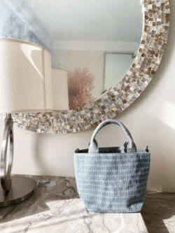 Taske i håndvævet bomuld